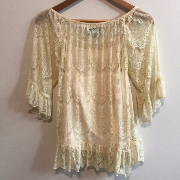 Lacy yellow blouse - Picture 3 of 4